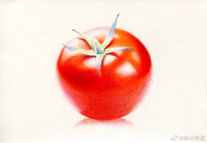 继续用彩铅画西红柿